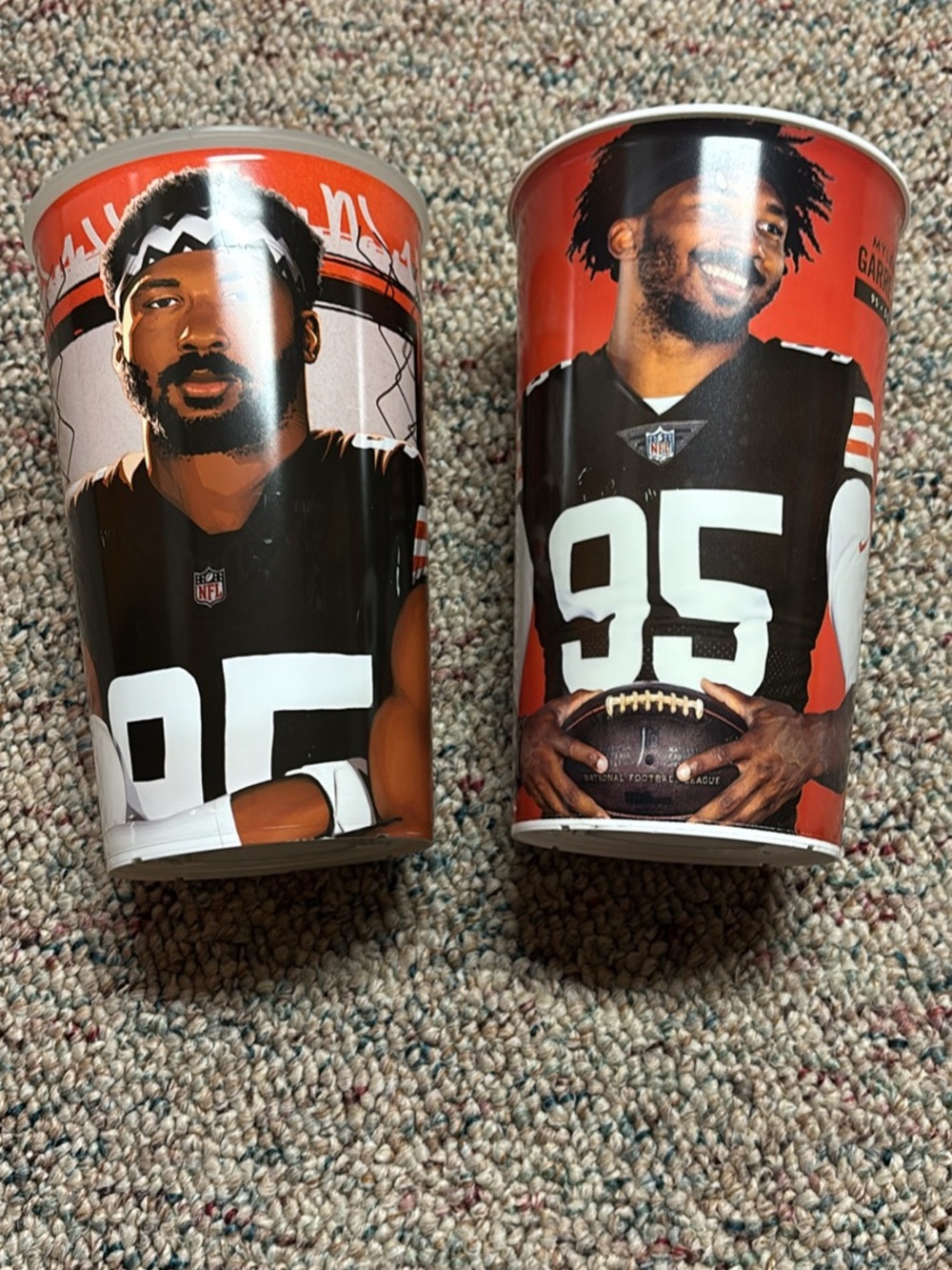 NFL Cleveland Browns Myles Garrett #95 Promotional Cups - Brown & Orange